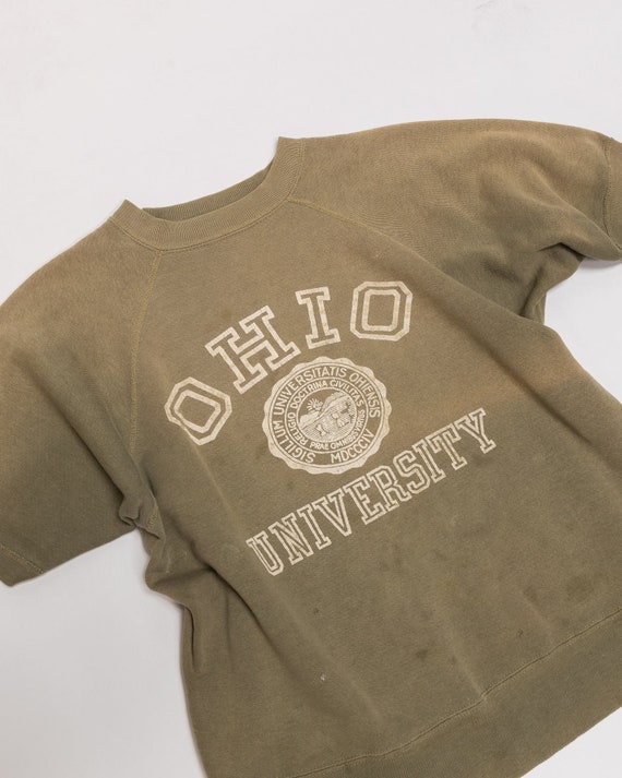 1960's Ohio University Faded Olive Sweatshirt - image 4