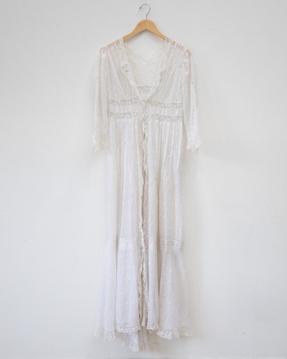 1910's Edwardian Lace Muslin Gown - image 6