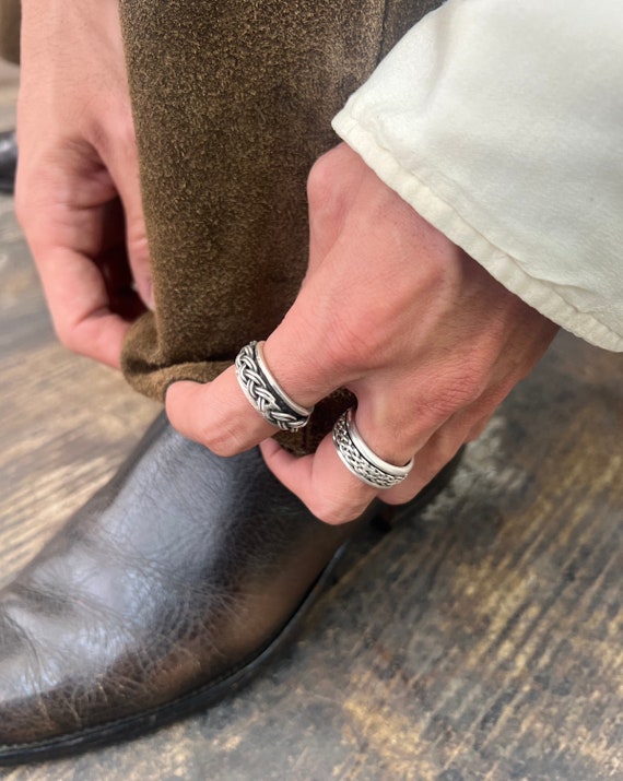 Vintage Mexican Spinner Ring "Triple Braid"