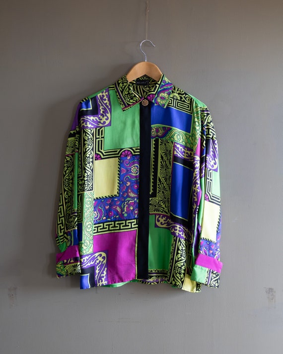 1990's ISTANTE Versace Scarf Pattern Silk Shirts - image 6