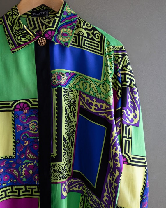 1990's ISTANTE Versace Scarf Pattern Silk Shirts