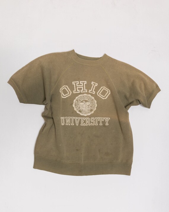 1960's Ohio University Faded Olive Sweatshirt - image 3