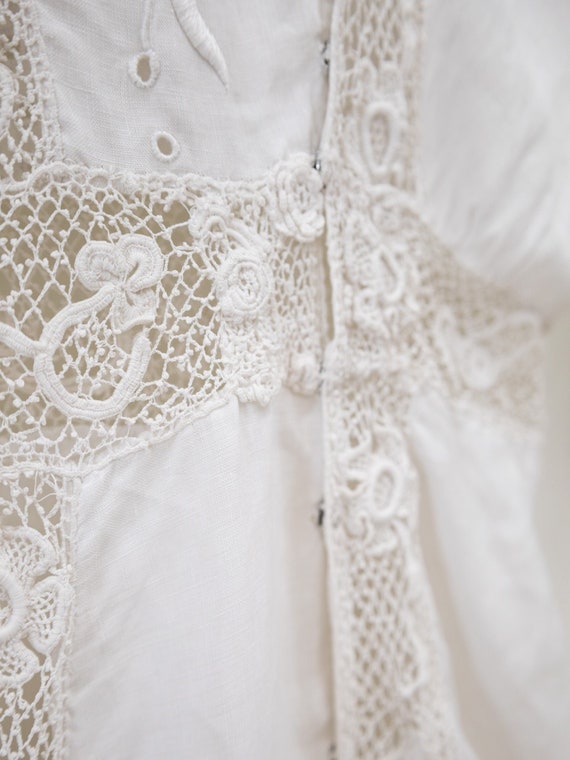 1910's Edwardian Lace Muslin Gown - image 10