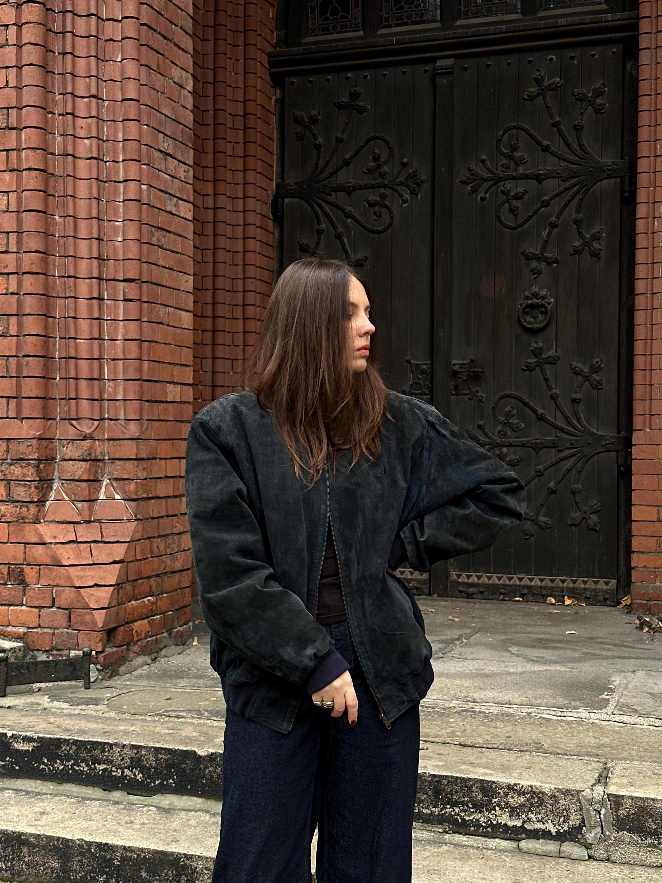 ジャケット・アウター 70s Vintage stitch leather jacket BLACK 1970's Black Stitch Leather Jacket // Women's Size Double