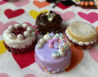 Cake Mini Sewing Weights | Set of 4 | Handmade Novelty Polymer Clay Pattern Weights | 2oz