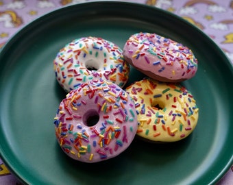 Pesos de Costura em Formato de Donut de Chocolate | Conjunto de 4 | Pesos Artesanais em Argila Polimérica para Moldes | 70g