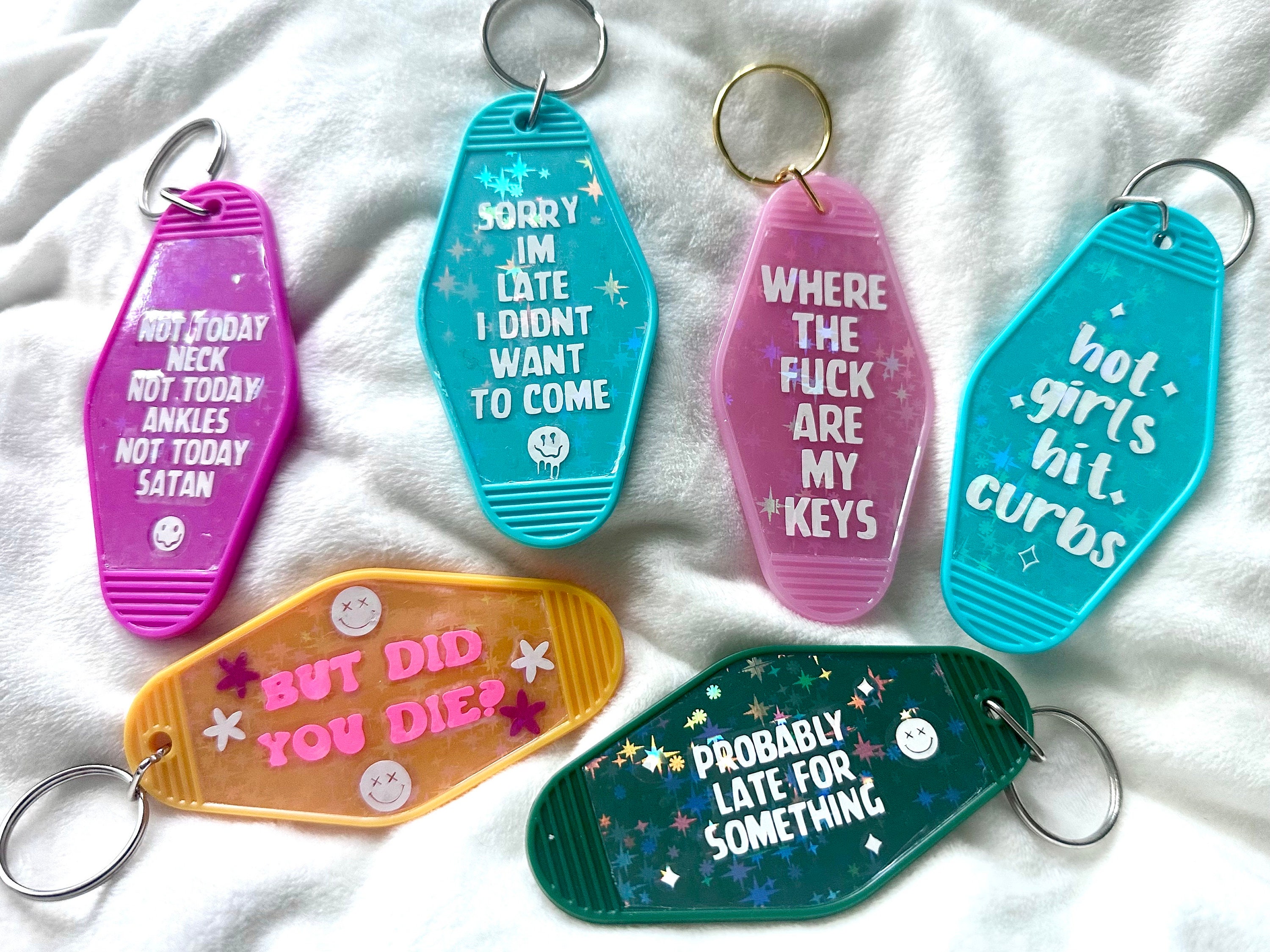 Holographic Motel Keychains | Retro | Keychain | Motel | Funny | Gifts ...