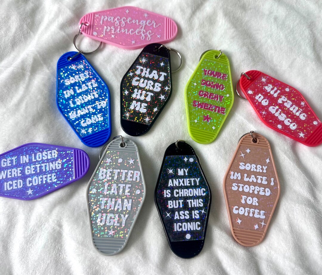 Holographic Motel Keychains | Retro | Keychain | Motel | Funny | Gifts ...