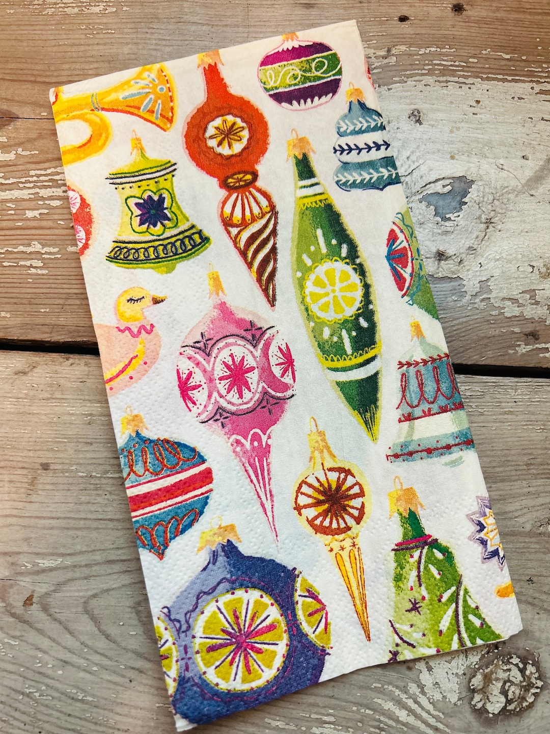 3 Ornament Christmas Paper Napkinsdecoupage Crafts Etsy