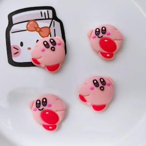 4pcs Pink Cute Kirby Thumb Grip, joycon grips for Nintendo Switch/Switch Lite/Switch OLED, Cute kawaii Joy-Con Joystick Covers, Gift idea
