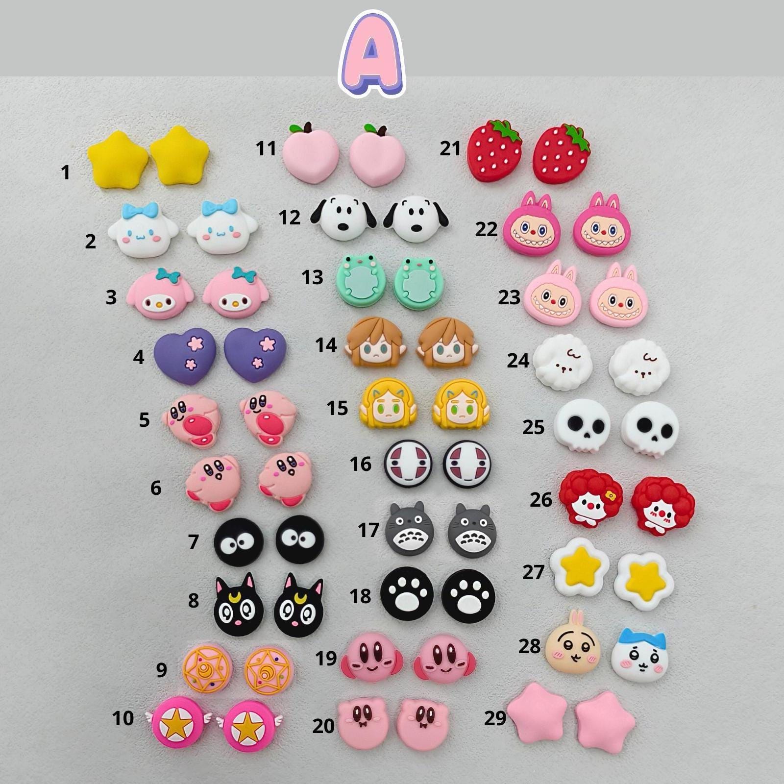 2pcs Cute Silicone Thumb Grip Caps for Switch/Switch Lite/Switch OLED, Joy-Con Joystick Covers, Nintendo Switches Accessories Thumb grip