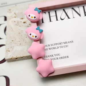 4pcs Cute Pink Thumb Grip Caps for Switch/Switch Lite/Switch OLED, Joy-Con Joystick Covers, Nintendo Switches Accessories Gift for Game Girl
