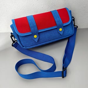Nintendo Switch 2 Tragetasche, süße Rote und Blaue Crossbody-Reisetasche mit Gurt, Umhängetasche für Switch 2 / Switch Konsole, Gamer Geschenkidee