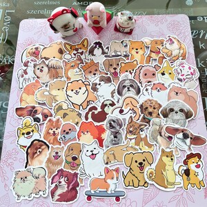 50pcs Cute Dog Sticker Grab Bag, Dog Lover sticker packs, Dog person stickers, Decoration Stickers for Water Bottles, Notebook, Journaling
