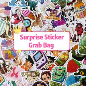 Surprise Sticker Grab Bag, 2025 New Collection 50pcs/100pcs Cute Mystery Sticker Grab Bag, Kawaii stickers, Sticker grab bag, sticker bundle