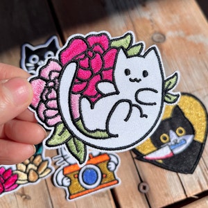 Katzenliebhaber Aufbügler, Gestickte Katze Applikation, Gesticktes Aufbügeln Aufbügeln Patch Applikation,Katzenliebhaber Geschenk, Geschenk für Sie