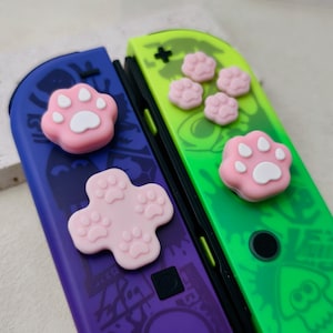 Cute Multicolor Paws Thumb Grip Cap Set for Switch/Switch Lite/Switch OLED, Joy-Con Joystick Cover, Nintendo Switches Accessories Thumb grip
