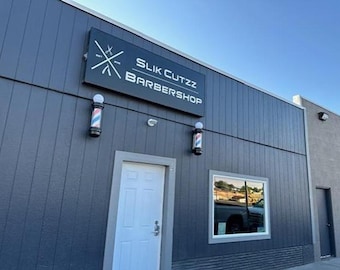3' x 8' Letrero de caja iluminado al aire libre personalizado / LED iluminado / Logotipo frontal de la tienda / Negocio de la tienda / Letrero de edificio exterior / 36x96 3x8