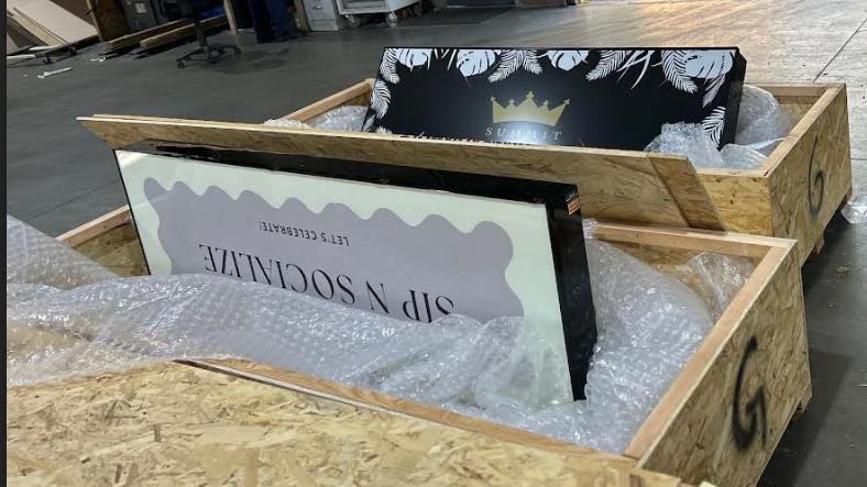 3' X 6' Outdoor Lighted Sign | LED Illuminated | Store Front