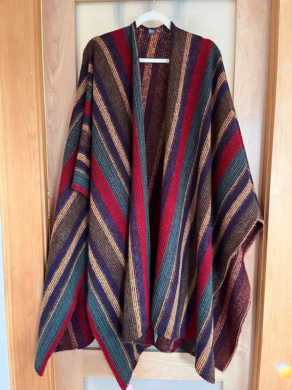 Wool multi-colored poncho - image 1
