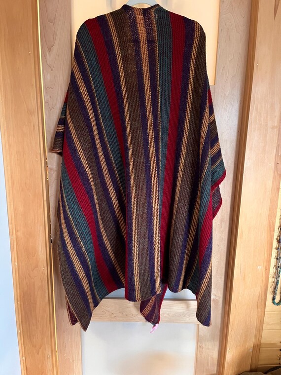 Wool multi-colored poncho - image 3