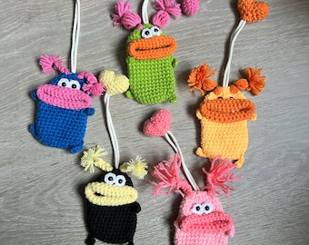 Funda para llavero de monstruo de ganchillo: funda tejida a mano para llaves de coche