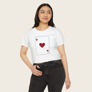 Ace of Hearts Crop Top, Ropa de moda, Moda de festival