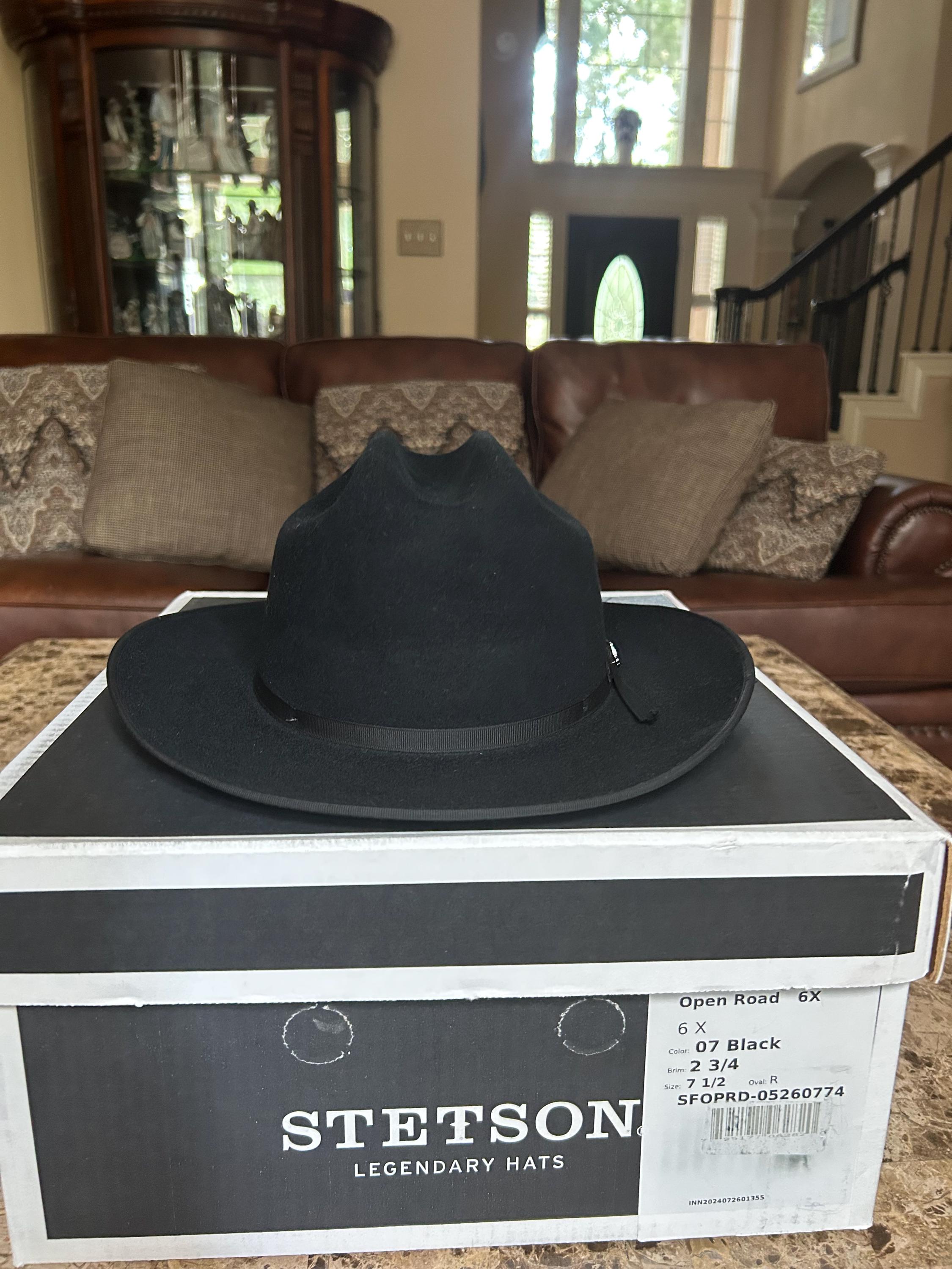 Stetson Open Road 6X Black 7 1/2 Western Look! - Etsy Israel