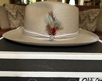 Stetson Whippet Panama Straw Fedora - White 7 1/4 - Etsy Canada