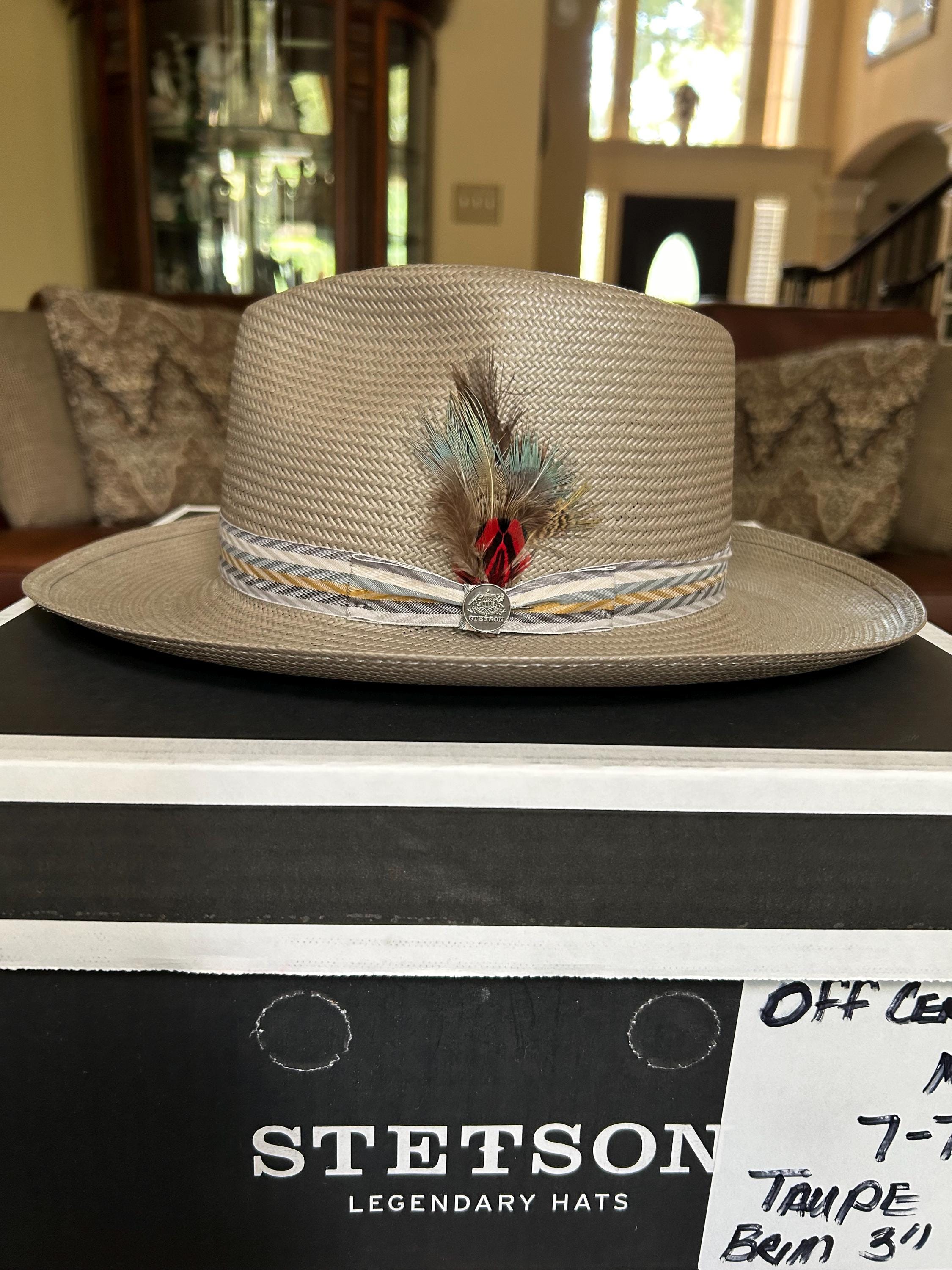 Stetson off Center Taupe M 7 - 7 1/8 Panama Straw! - Etsy