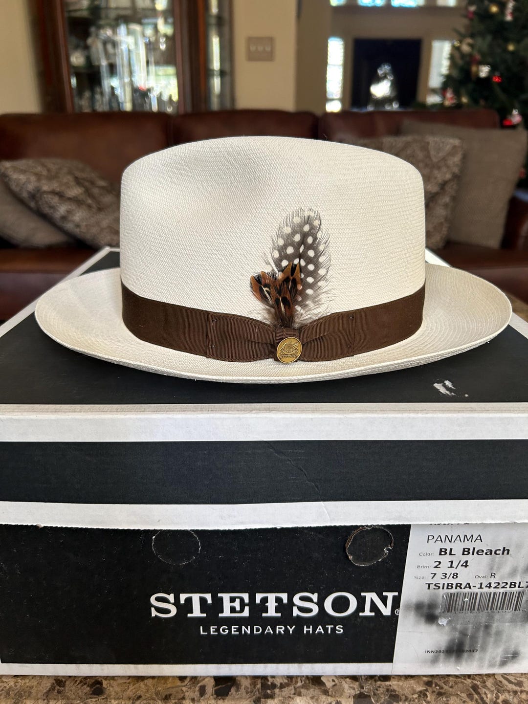 Stetson Natural Straw Hat with Brown Sweatband Large 7 1/4” - 7 3/8” Stetson Men main image 4