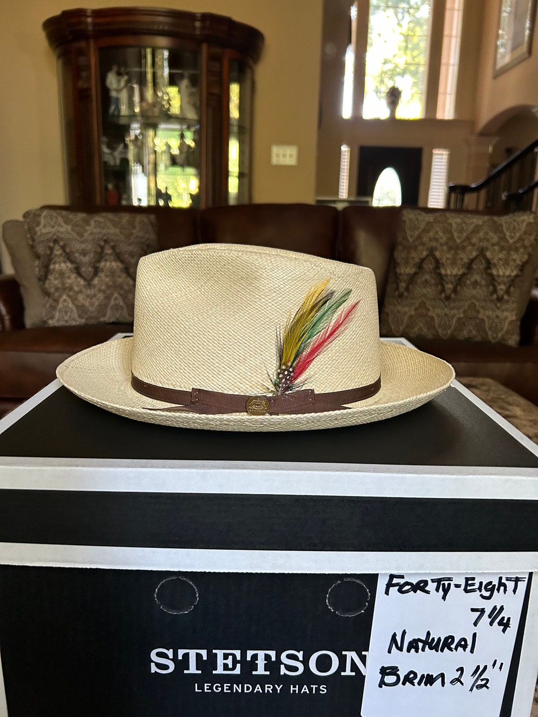 Stetson Fortyeight Panama Straw Natural 7 1/4 Great Fedora Etsy