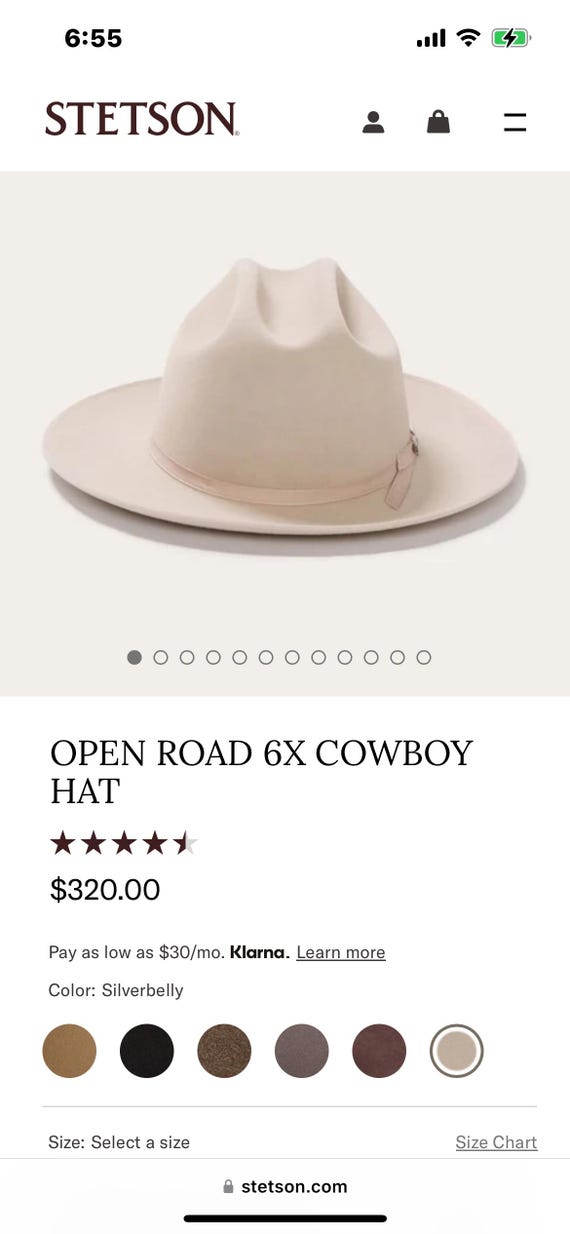 Stetson Open Road 6X Black 7 3/8 Western Look! - Etsy