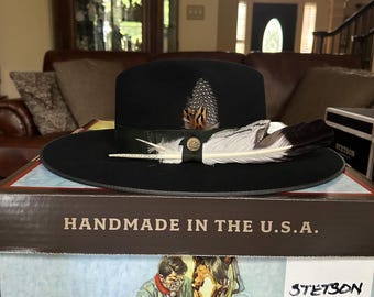 Stetson "Tri-City" Royal Deluxe Schwarz 7 1/4 Western Style!