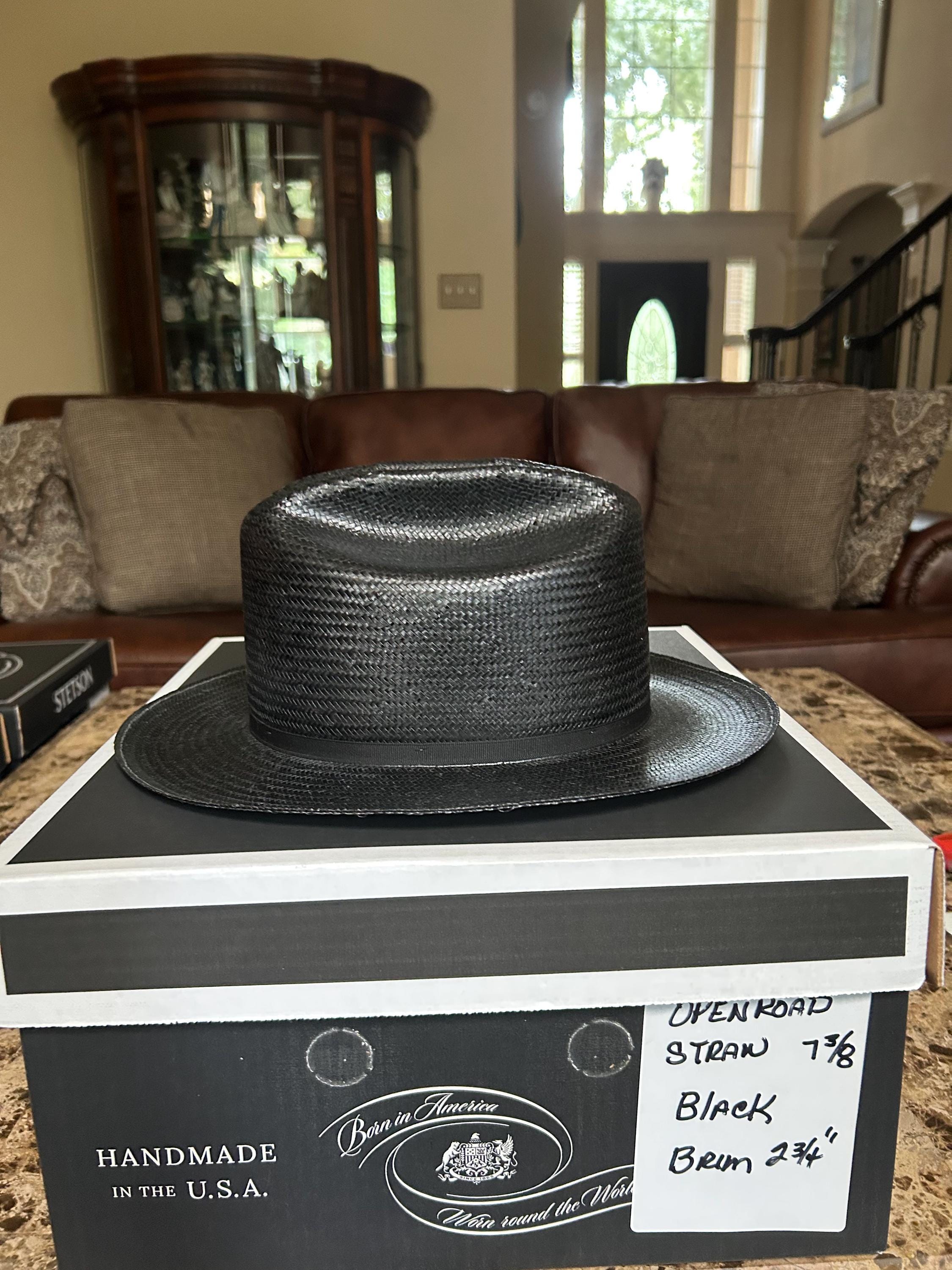 Stetson Open Road Straw Black 7 3/8 Western Look! - Etsy