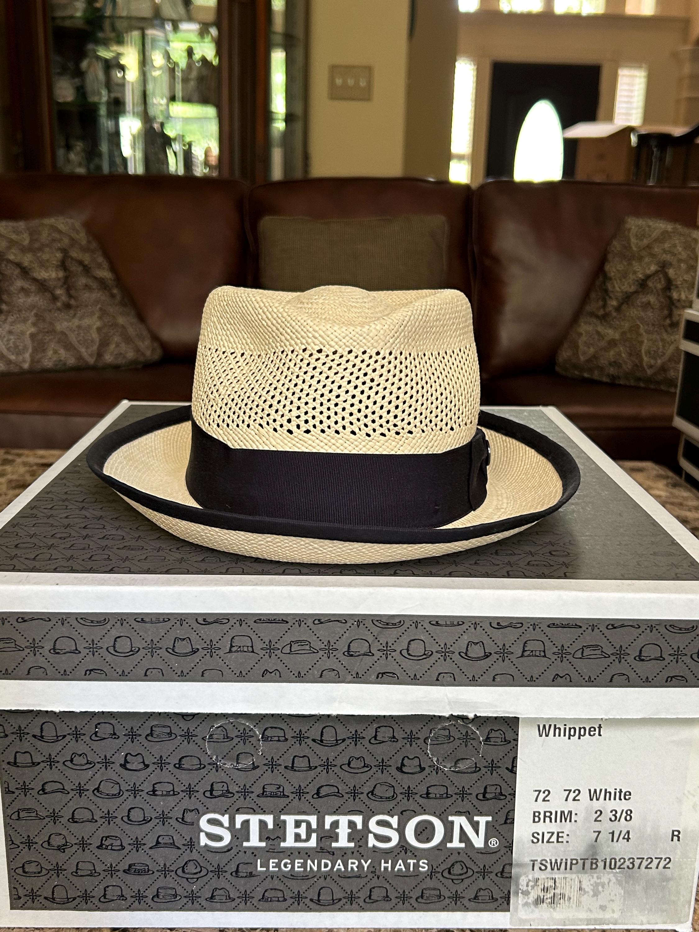 Stetson Whippet Panama Straw Fedora - White 7 1/4 - Etsy