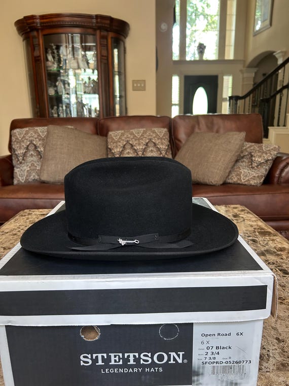 Stetson Open Road 6X Black 7 3/8 Western Look! - Etsy