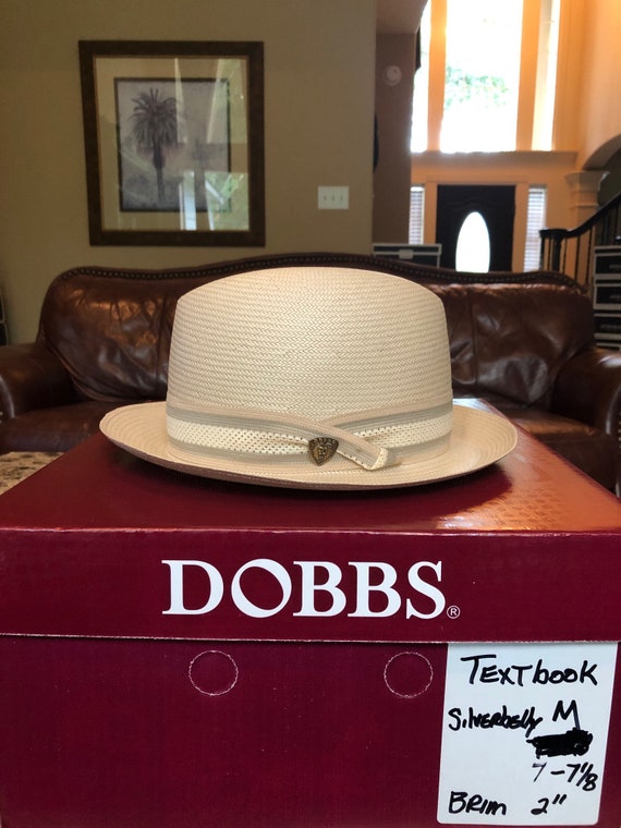 Dobbs textbook Panama Straw Natural M 7 7 1 8 Great Fedora Etsy UK