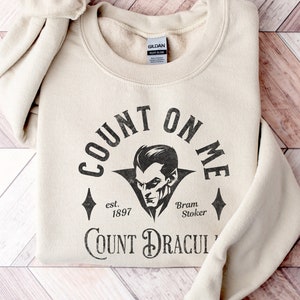 Dracula Crewneck Sweatshirt | Literary Book Lover Gift | Halloween Spooky Cute Shirt | Funny Vampire Classic Literature Gift | Bram Stoker