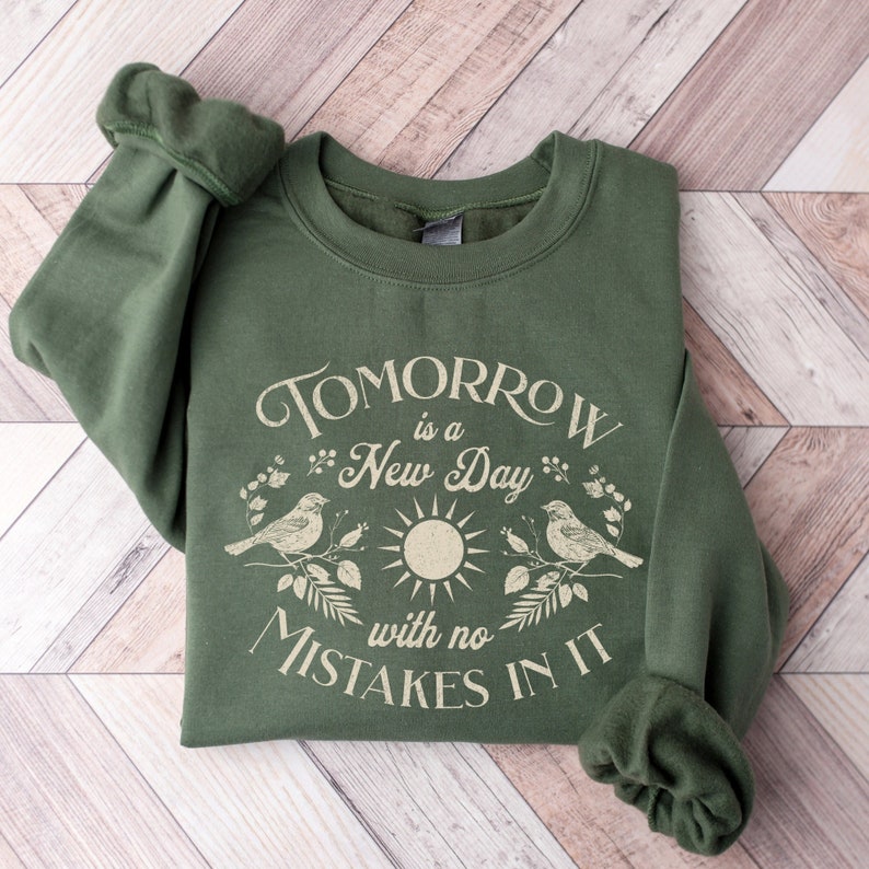 Sudadera de Ana de las Tejas Verdes / Camiseta con cita de Ana Shirley para amantes de los libros / Cuello redondo de corte holgado / Regalo para lectores de literatura clásica Military Green