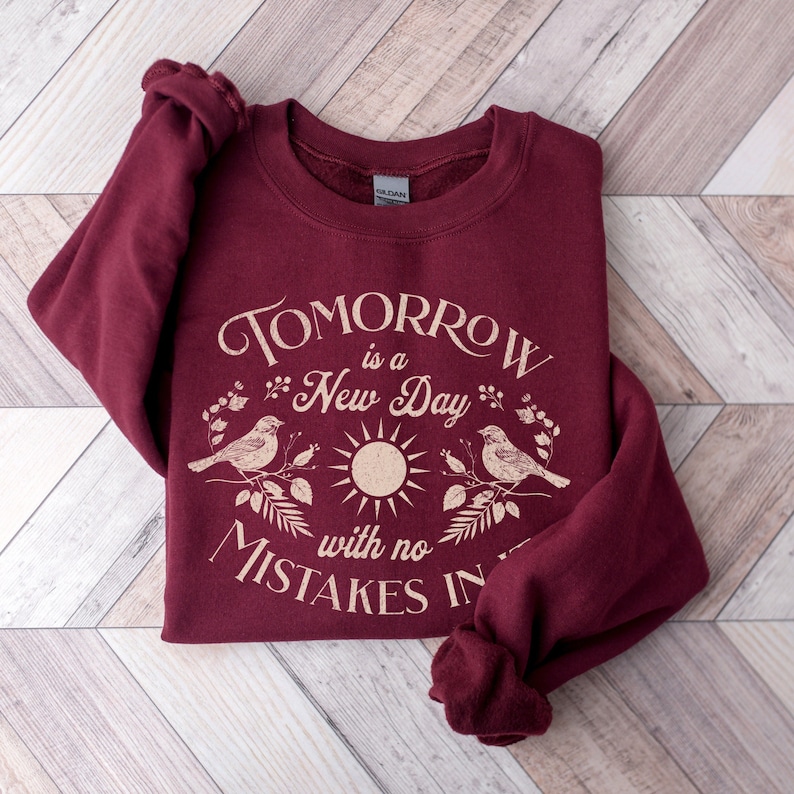 Sudadera de Ana de las Tejas Verdes / Camiseta con cita de Ana Shirley para amantes de los libros / Cuello redondo de corte holgado / Regalo para lectores de literatura clásica Maroon