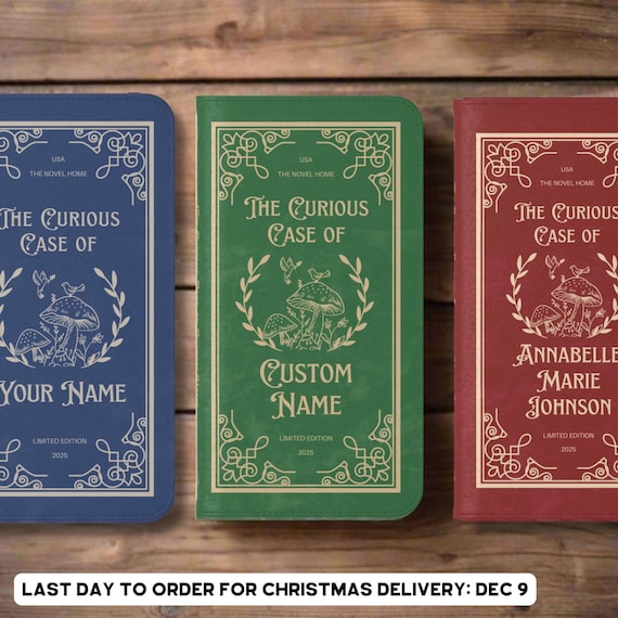 Book Phone Case | Personalized Vegan Faux Leather Wallet | Custom Literary Gift For Book Lover or Renaissance Fair | iPhone / Samsung