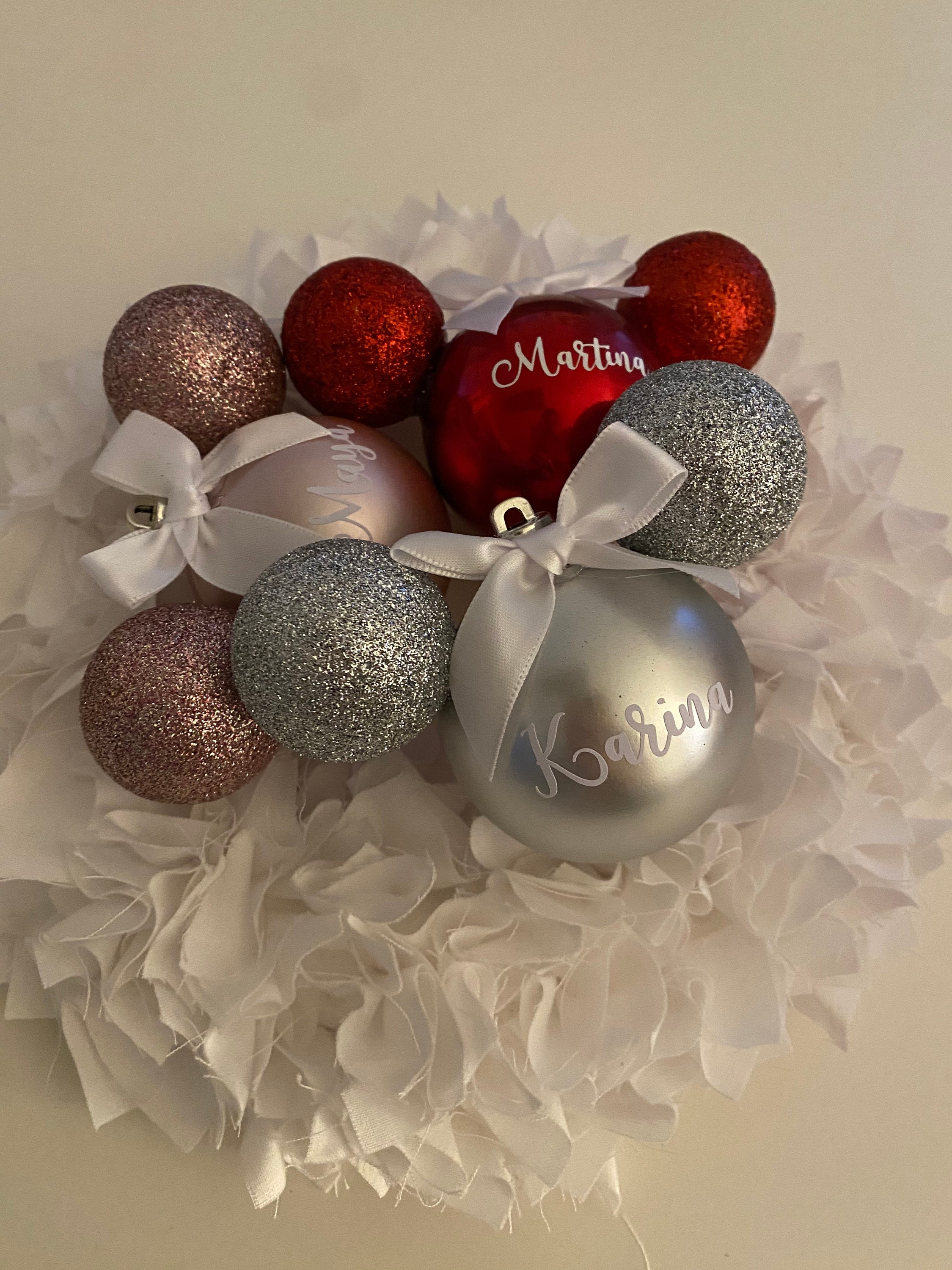 Personalisierte Weihnachtskugel Acryl Familienname