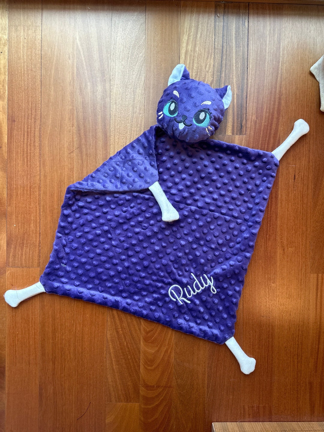 Personalized Embroidered Baby Cat Security Blanket Baby Etsy