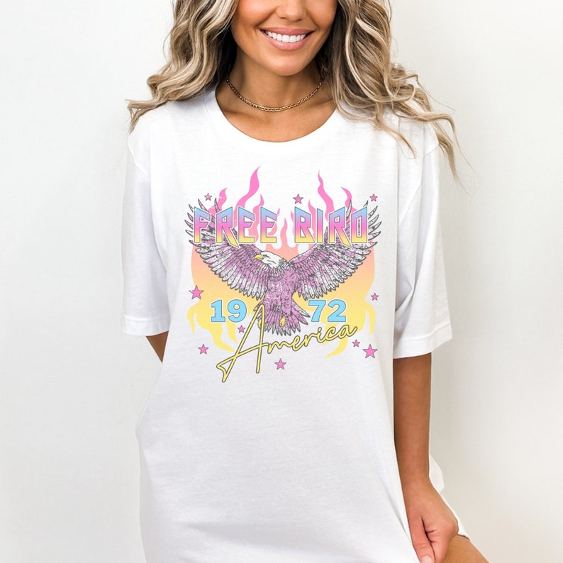 Retro Free Bird Shirt American Rock Band Tshirt Gift for American Rock
