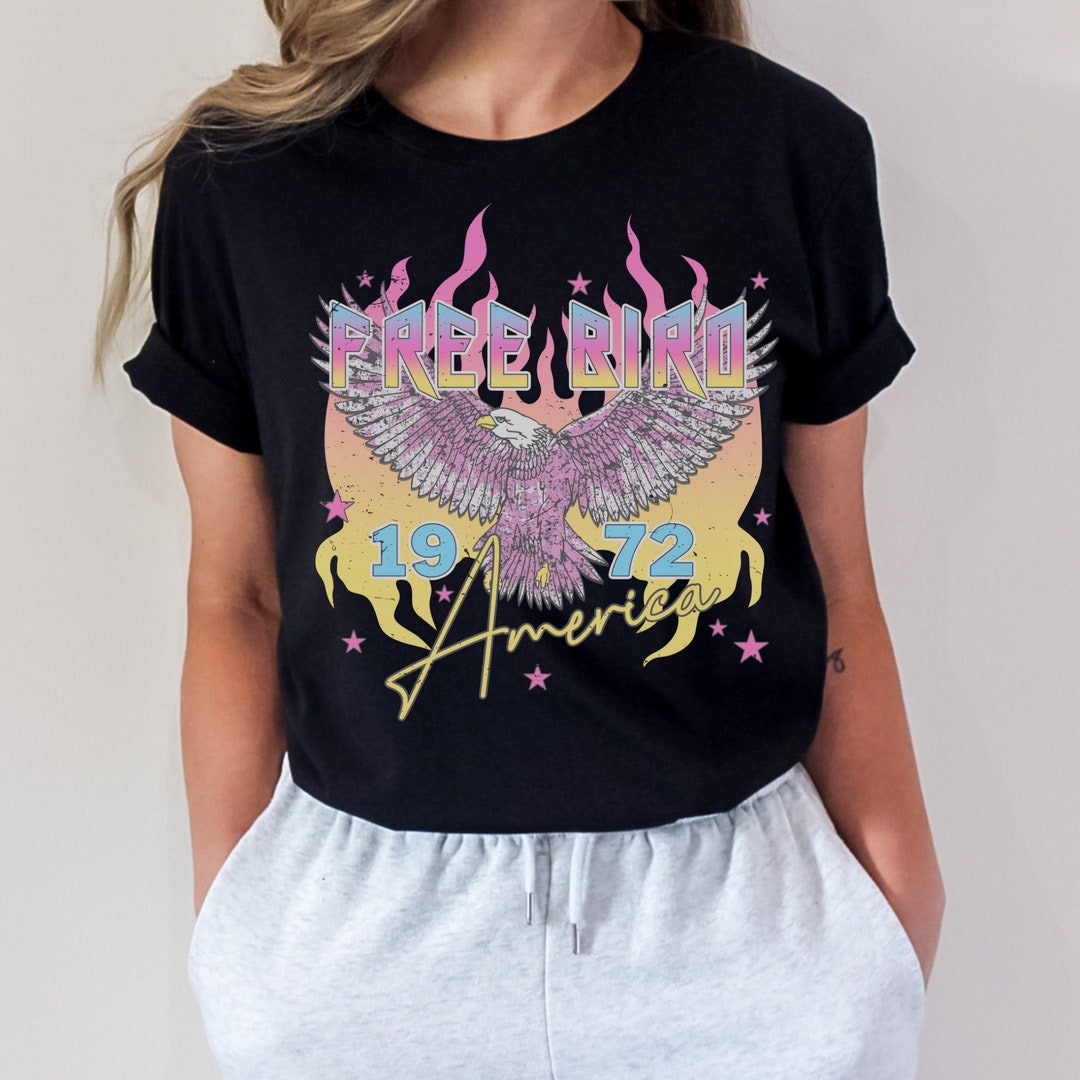 Retro Free Bird Shirt American Rock Band Tshirt Gift for American Rock