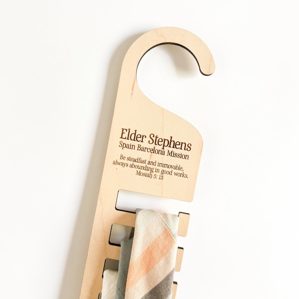 Personalized Tie Hanger | Missionary Tie Hanger | LDS Gift