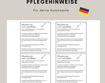 Onderhoudsinstructies Kunstwerkverzorging van kunst acryl schilderijen sjablonen kunst digitaal
