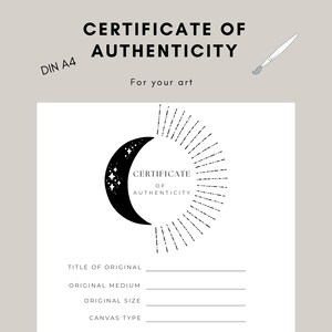 Certificate of Authenticity Art Drawing Black and White DIN A4 Digital
