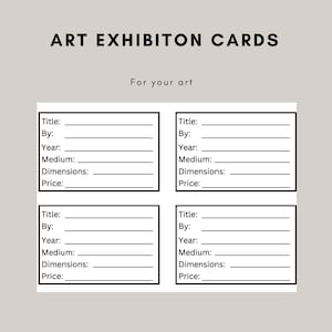 Plantilla digital para exposición de arte con tarjetas de galería